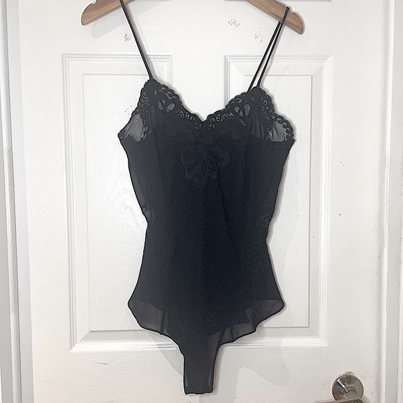 BLACK SHEER TEDDY - Picture 1 of 6